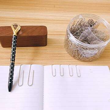 Youyuan Paper Clips PC500, 650 Pieces Assorted Sizes Silver Paperclips, Small, Medium and Jumbo (28mm, 33mm, 50 mm), for Office School Clips and Personal Document Organizing