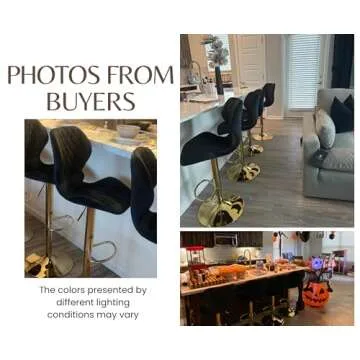 EALSON Adjustable Velvet Bar Stools Set of 2 Modern Design