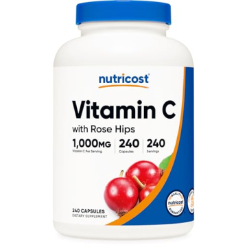 Nutricost Premium Vitamin C with Rose Hips 240 Capsules - Powerful Immune Support, Non-GMO, Gluten-F...
