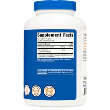 Nutricost Vitamin C with Rose HIPS 1025mg for Immunity