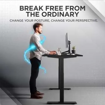 Rise UP Dual Motor Electric Standing Desk 60x30 Black