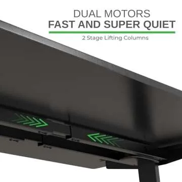 Rise UP Dual Motor Electric Standing Desk 60x30 Black