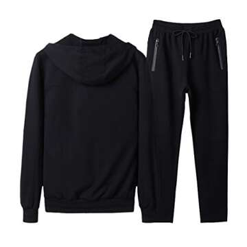 Modern Fantasy Men's Athletic Tracksuit Running Jogging Sports Sweatsuit Comfortable Big Size Black L