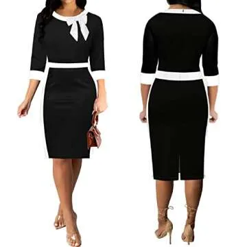 Elegant Business Casual Dresses for Women With Bowknot