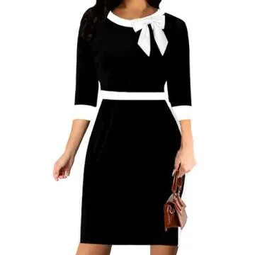 Elegant Business Casual Dresses for Women With Bowknot