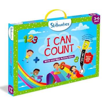 Skillmatics Educational Game - I Can Count, Reusable Activity Mats with 2 Dry Erase Markers, Gifts for Ages 3 to 6