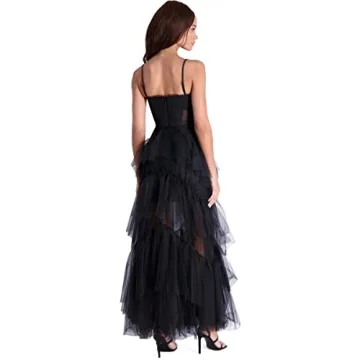 BCBG Max Azria OLY Tiered Ruffle Tulle Evening Gown