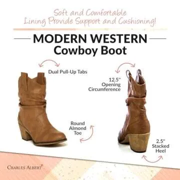 Charles Albert Women's Western Cowboy Boots with Heel