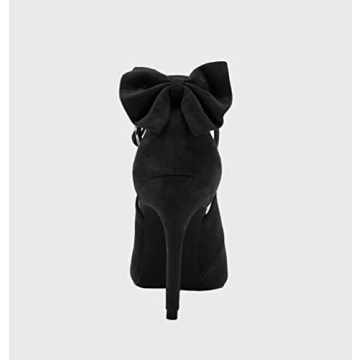 Fashare Womens High Heels Bow Tie Back Sexy Stiletto Ankle Strap Wedding Dress Pumps Shoes