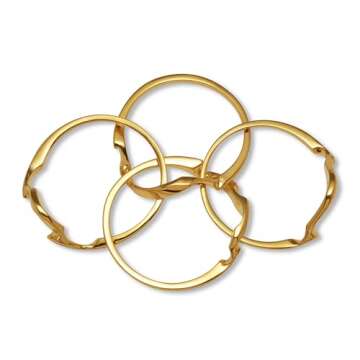 Gold-Plated Braided Interlocking Puzzle Ring - Size 8