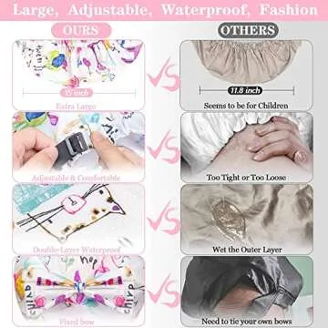 Adjustable Waterproof Shower Caps for All Hair Types