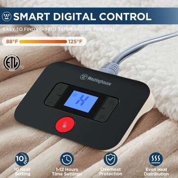 Westinghouse Electric Blanket | Reversible & Machine Washable