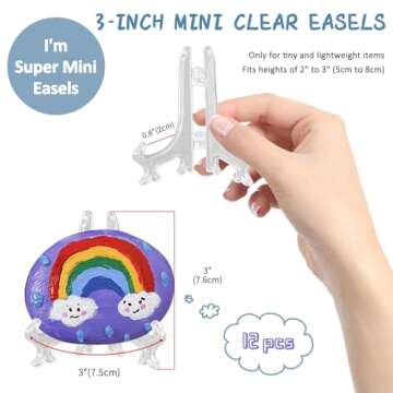 Artliving 3 Inch Clear Plastic Easels or Stand/Plate Holders to Display Pictures or Other Items at W...