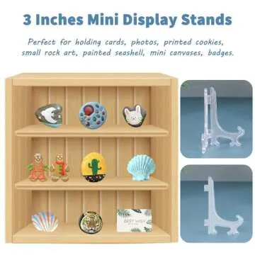 Artliving 3 Inch Clear Plastic Easels or Stand/Plate Holders to Display Pictures or Other Items at Weddings, Home Decoration, Birthdays, Tables (12 Pack)