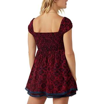 Free People Tabitha Mini Dress Black Combo XS (Women's 0-2)