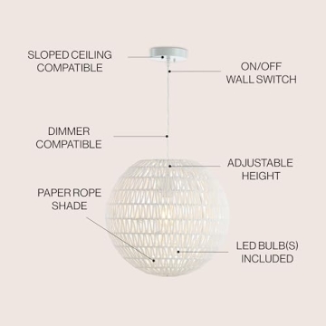 Stylish JONATHAN Y Luna LED Pendant Light Fixture