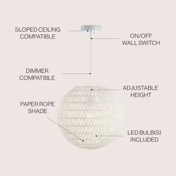 Stylish JONATHAN Y Luna LED Pendant Light Fixture