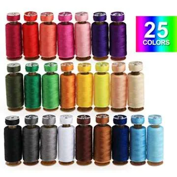 ilauke 50Pcs Bobbins Sewing Thread Kit, 400 Yards Sewing Thread Spools, Prewound Hand & Machine Sewi...
