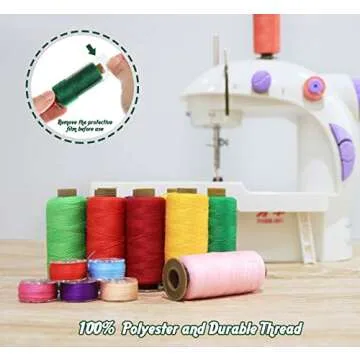 ilauke 50Pcs Bobbins Sewing Thread Kit, 400 Yards Sewing Thread Spools, Prewound Hand & Machine Sewing Thread, Sewing Machine Thread for Brother Singer Janome Juki Serger Machine, 25 Colors