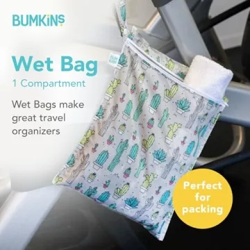 Bumkins Waterproof Wet Bag for Travel, Baby, Gym & More