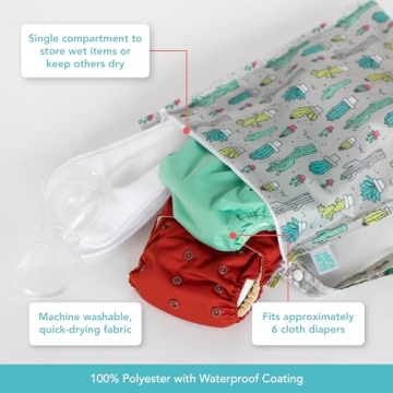 Bumkins Waterproof Wet Bag for Travel, Baby, Gym & More
