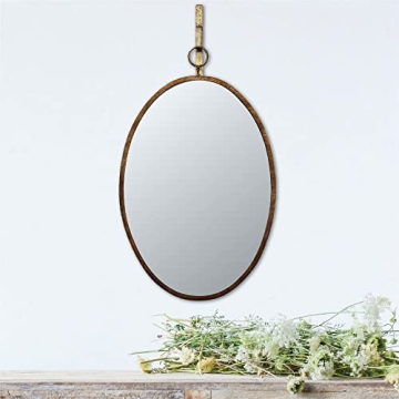 Elegant Creative Co-Op Oval Wall Mirror for Home Decor