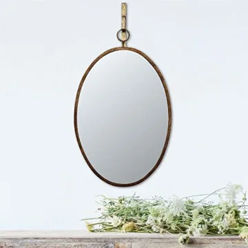 Elegant Creative Co-Op Oval Wall Mirror for Home Decor