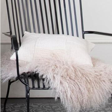 Bloomingville 18 Inch Cream Cotton Patchwork Pillow