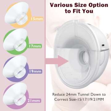 IVARONAL Flange Insert 2PCS 15mm Compatible with Momcozy M9/M6/M5/S12 Pro/S9 Pro/S12/S9,Spectra/Medela/Elvie/Bellababy/TSRETE/AWESMOM/Lansinoh Breast Pump 24mm Shields/Flanges