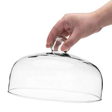 MyGift Round Glass Cake Dome Display Cover for Delicacies