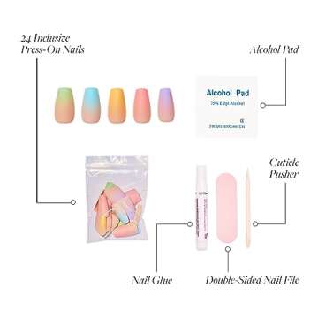 Glamnetic Press On Nails - Double Rainbow Design