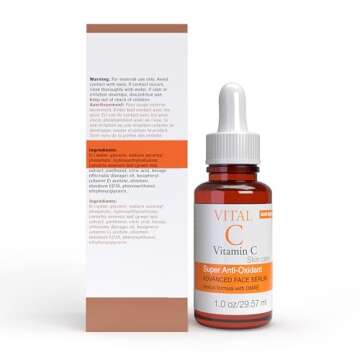 Vital-C Vitamin C Serum for Face, 1 oz | Anti-Aging & Anti Wrinkle | Light Moisturizer | Skin Firming | Boosts Collagen | Antioxidant Rich