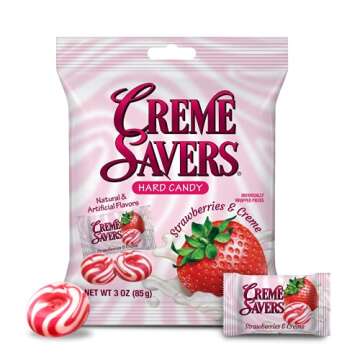 Creme Savers Strawberries and Creme Hard Candy | Timeless Flavor in Every Piece | 3oz of Delicious N...