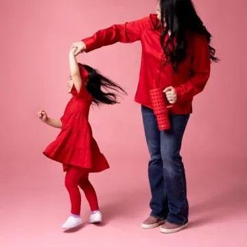 Simple Modern Valentines Day 40 oz Tumbler with Handle and Straw Lid | Gift Insulated Reusable Stainless Steel Water Bottle Travel Mug Cupholder Use | Gifts for Women | Trek Collection | Red Hearts