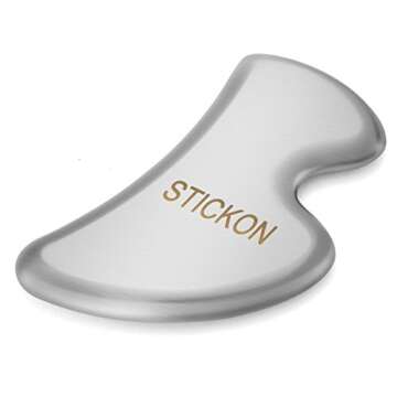 STICKON Stainless Steel Gua Sha Scraping Massage IASTM Soft Tissue Mobilization Tool (B Shape)