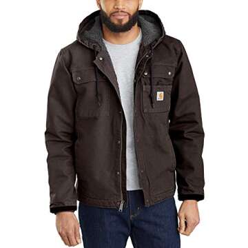 Carhartt Men's Bartlett Jacket (Regular and Big & Tall Sizes), Dark Brown, Large