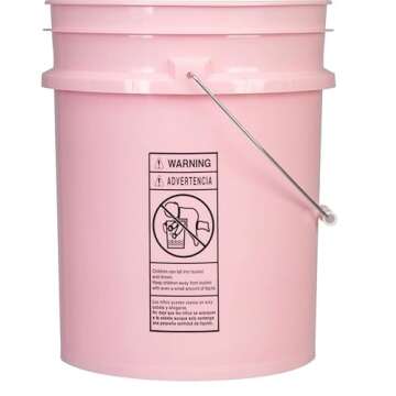 House Naturals 5 Gallon Pink Plastic Storage Buckets with Lids - 3 Pack