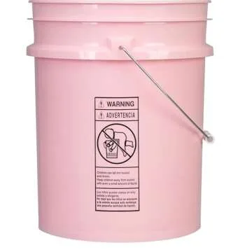 House Naturals 5 Gallon Pink Plastic Storage Buckets with Lids - 3 Pack