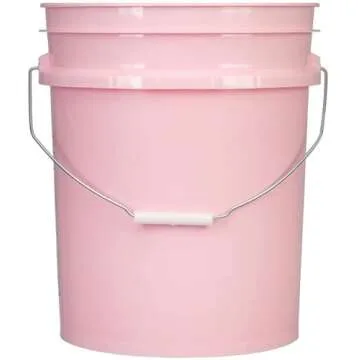 House Naturals 5 Gallon Pink Plastic Storage Buckets with Lids - 3 Pack