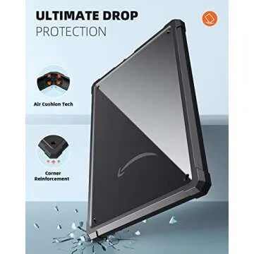 MoKo Case Fit with 6.8" Kindle Paperwhite (11th Generation-2021) and Kindle Paperwhite Signature Edition, Perfect Protection with Fully Covered Soft TPU Edge, Clear Back Cover for DIY, Black