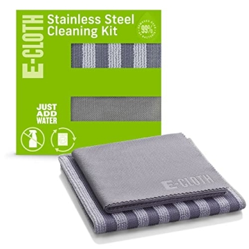 E-Cloth Stainless Steel Microfiber Cleaning Cloth Kit - Eco-Friendly Solution for Appliances, Ovens,...