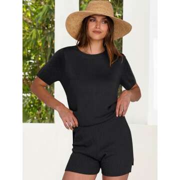 ANRABESS Women's Summer Knit Short Sets - Stylish & Comfy