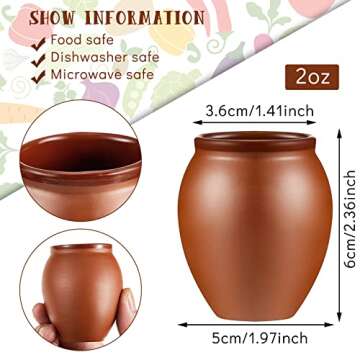 12 Set 2 oz Cantaritos De Barro Mini Cantaritos Shooters Pottery Mini Patron Tequila Bottles Jarrito...