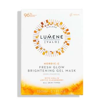 Lumene Nordic C Fresh Glow Brightening Gel Mask - Gentle Vitamin C Face Mask - Arctic Cloudberry AHA Exfoliant for Glowing Skin - Hydrating Facial Mask - (150mL)