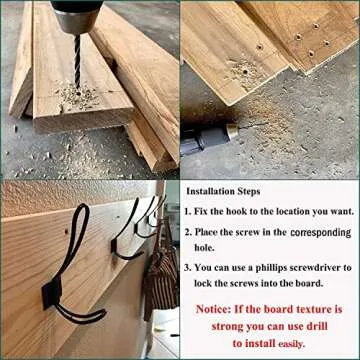 Hajoyful Rustic Entryway Hooks-12 Pack Farmhouse Hooks with Metal Screws Included, Black Decorative Wall Mounted Rustic Coat Hooks Rack, Double Vintage Organizer Hanging Wire Hook Clothes Hanger