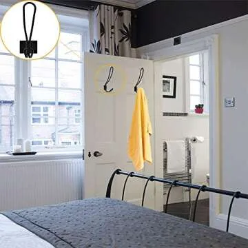 Hajoyful Rustic Entryway Hooks-12 Pack Farmhouse Hooks with Metal Screws Included, Black Decorative Wall Mounted Rustic Coat Hooks Rack, Double Vintage Organizer Hanging Wire Hook Clothes Hanger