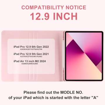 Keyboard Case for iPad Pro 12.9 inch 2022, for iPad Air 13 inch M2 2024 Case with Keyboard for iPad ...