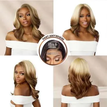 Sensationnel Bare lace 13x6 wigs - unit 14 lacefrontal glueless synthetic 180 degree preplucked hairline (LT613/ASHBROWN)