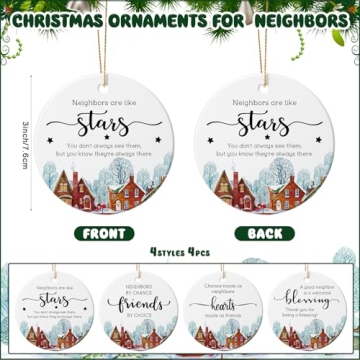 Neighbor Gifts - Christmas Ceramic Ornaments Set