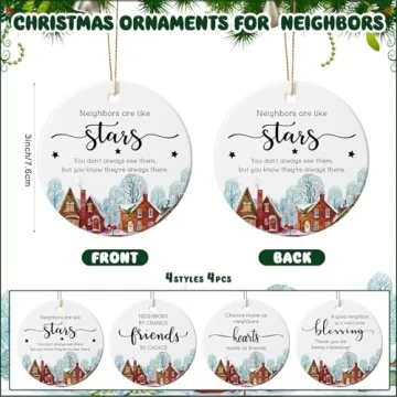 Neighbor Gifts - Christmas Ceramic Ornaments Set